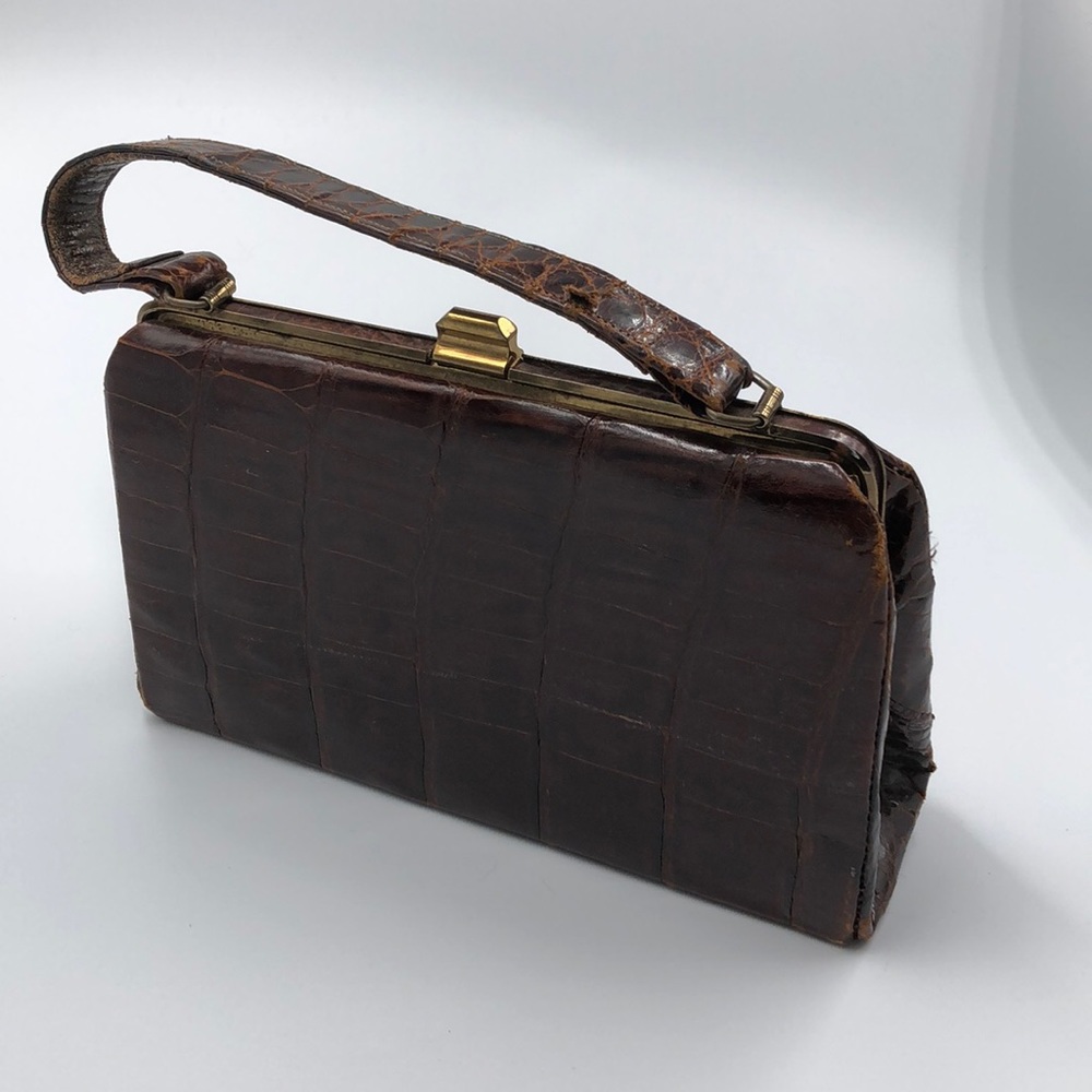 1950’s Vintage Supple Dark Brown Snakeskin Handbag